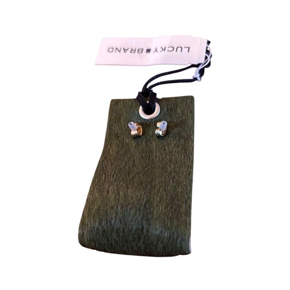 Two-Tone Smiley Face Ring Trio & Stud Set. - Picture 5 of 5
